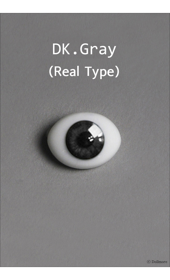 10mm Oval Real Type PaperWeight Glass Eyes - DK Gray (Real Type)[N7-2-6]