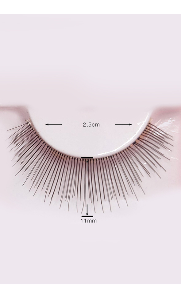 Eyelashes for dolls - D#122 (Black) - 11mm