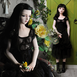 Trinity Doll Size - Simple inner dress Set (Black)