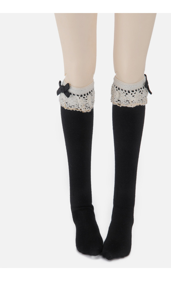 SD - Lacy Girl Knee Stocking (Black)[B2-5-6]