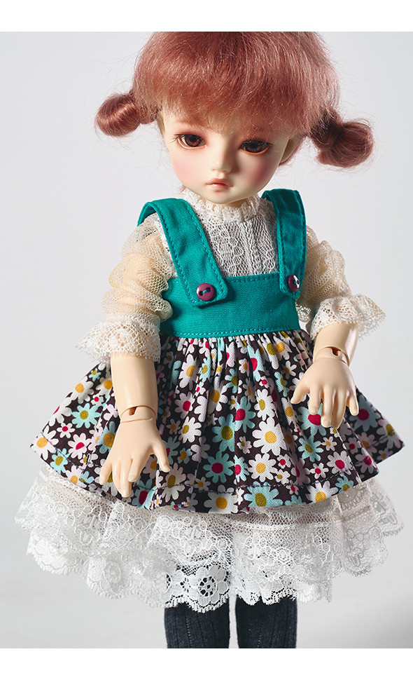 Dear Doll Size - Joe Overalls Skirt (Teal Blue)