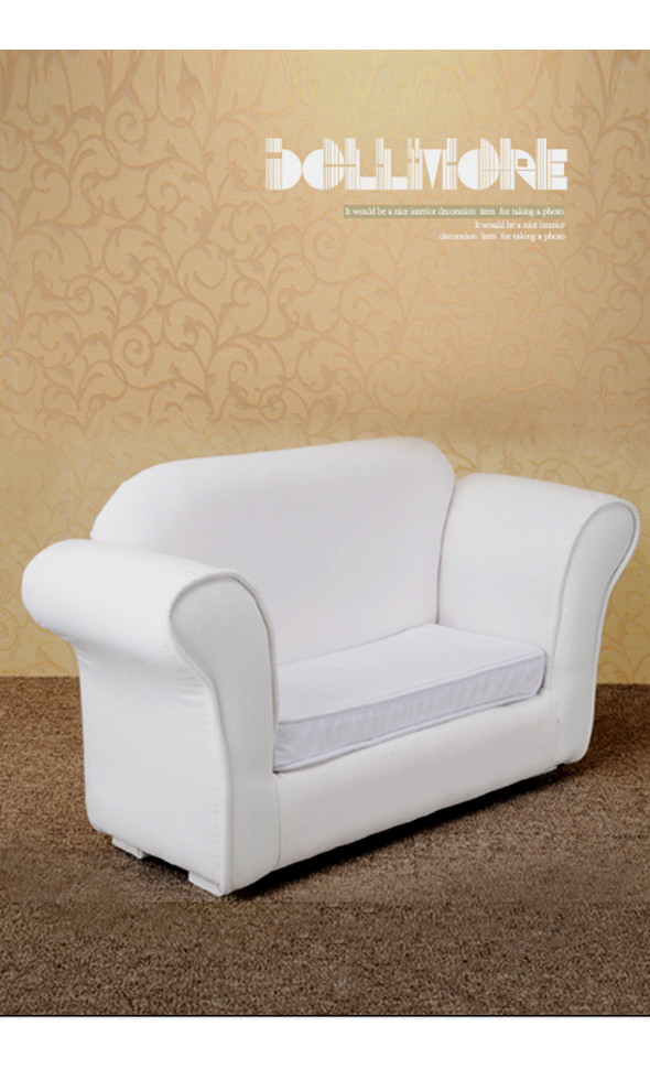 Model doll size - Fabric Double Sofa Frame (White)