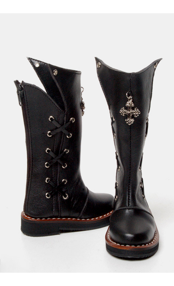 Model Doll Womans Shoes - Cross Boots (Black)