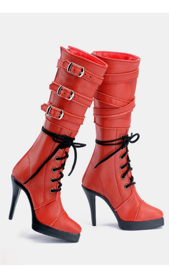 Model Doll F(high heels) Shoes - Cara Boots (Red)