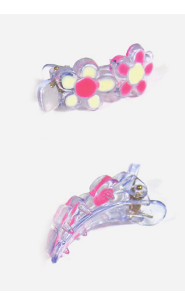 Two flower pin - White&Pink