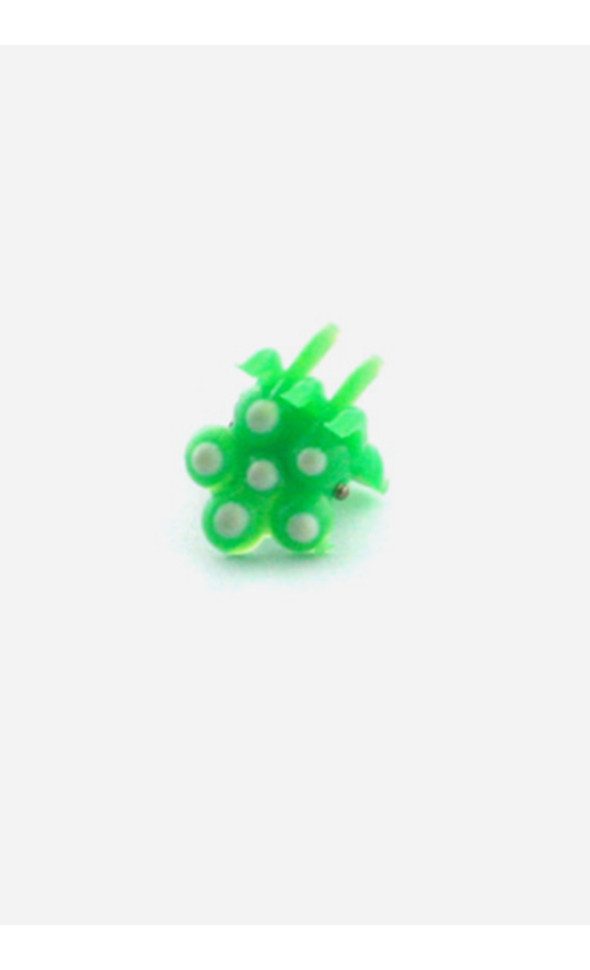 땡땡이 꽃핀 (녹색)