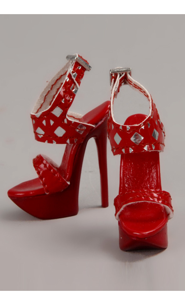 Fashion doll Size - Reborn Bling Shoes (Red)