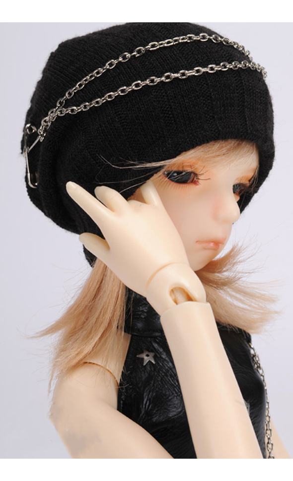 (7-8) Chain Beanie (Black)