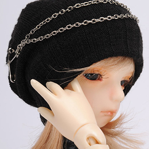 (7-8) Chain Beanie (Black)