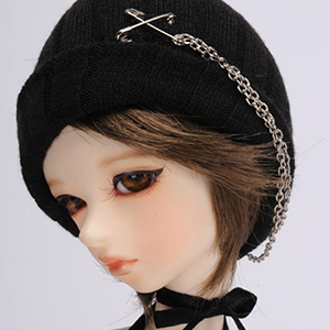 (8-9) Chain Beanie (Black)