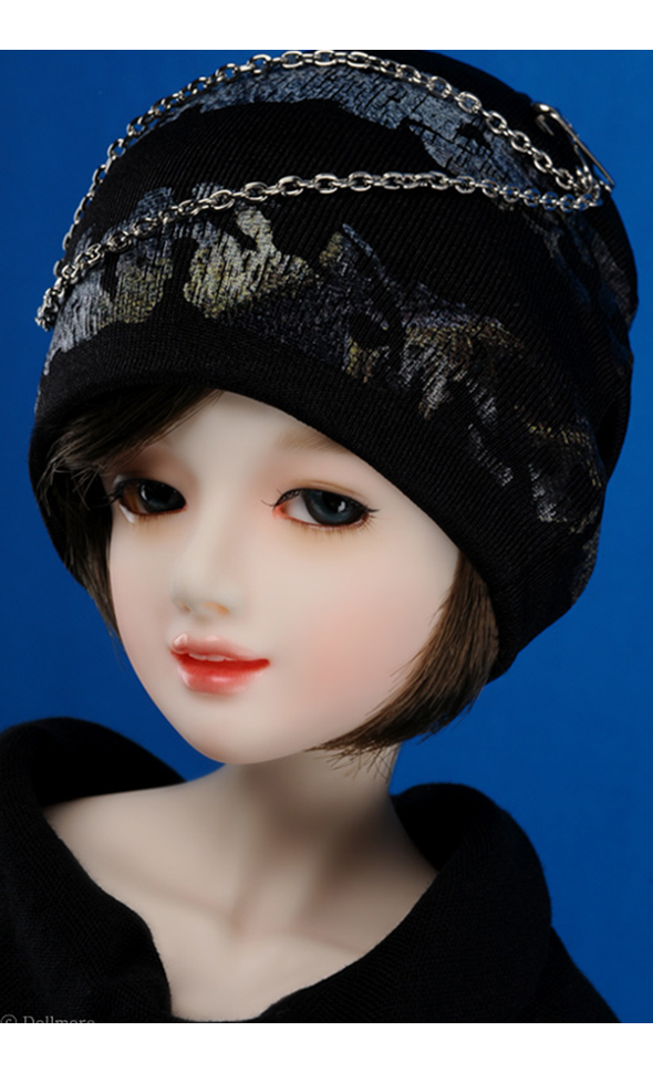 (8-9) Chain Oldish Beanie (Gold & Black)