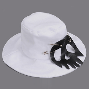 (8-9) Skull Fedora (White)