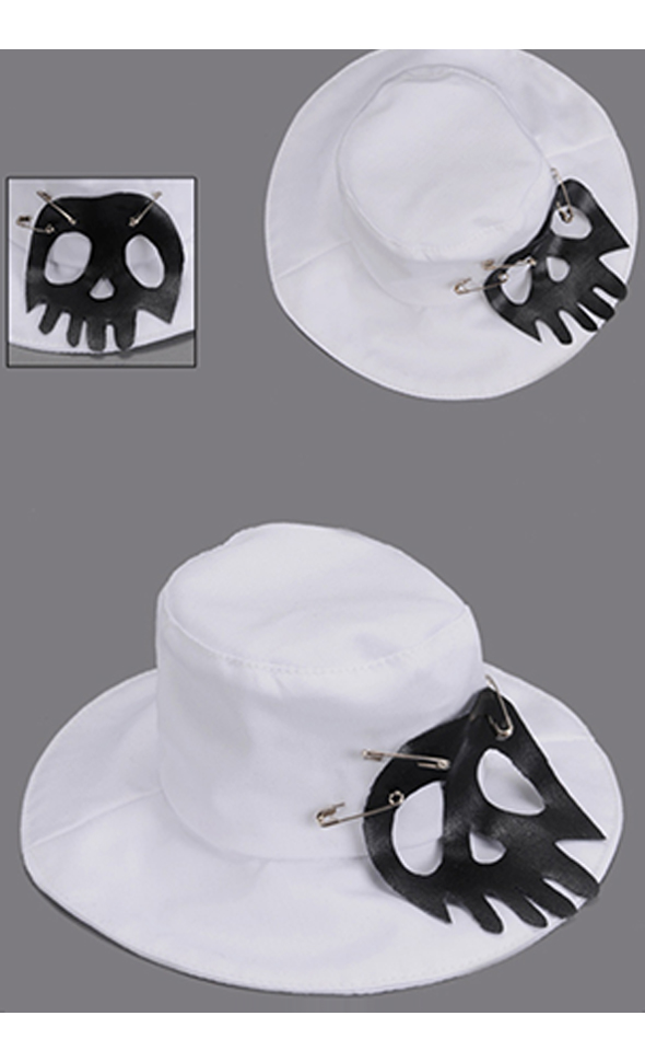 (8-9) Skull Fedora (White)