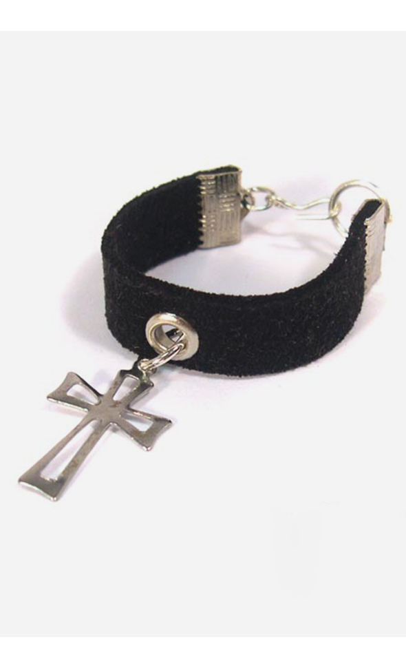 SD - Suede Cross Choker (Black) 초커