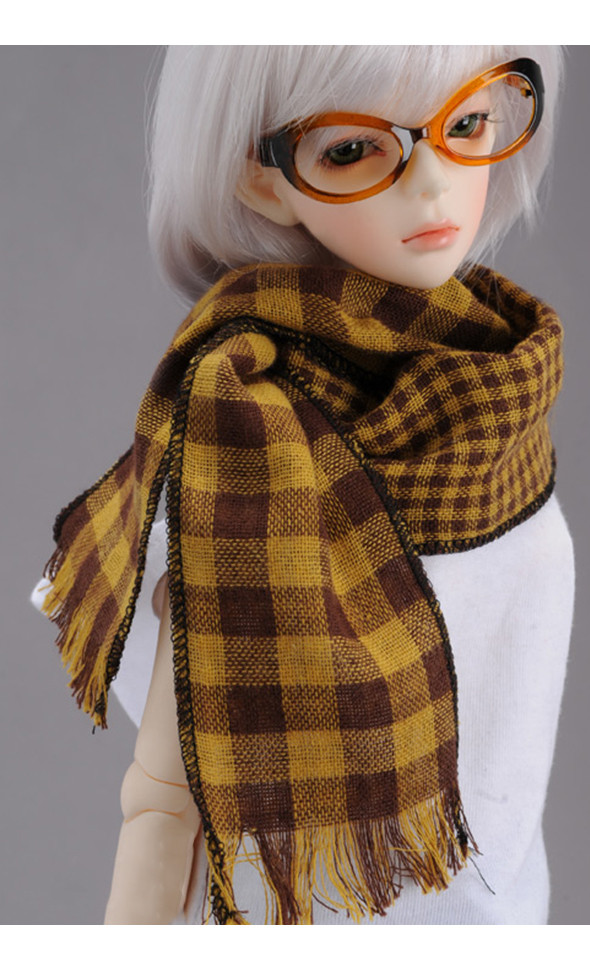 Model & MSD - Checked Double Scarf (Yellow)