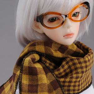 Model & MSD - Checked Double Scarf (Yellow)