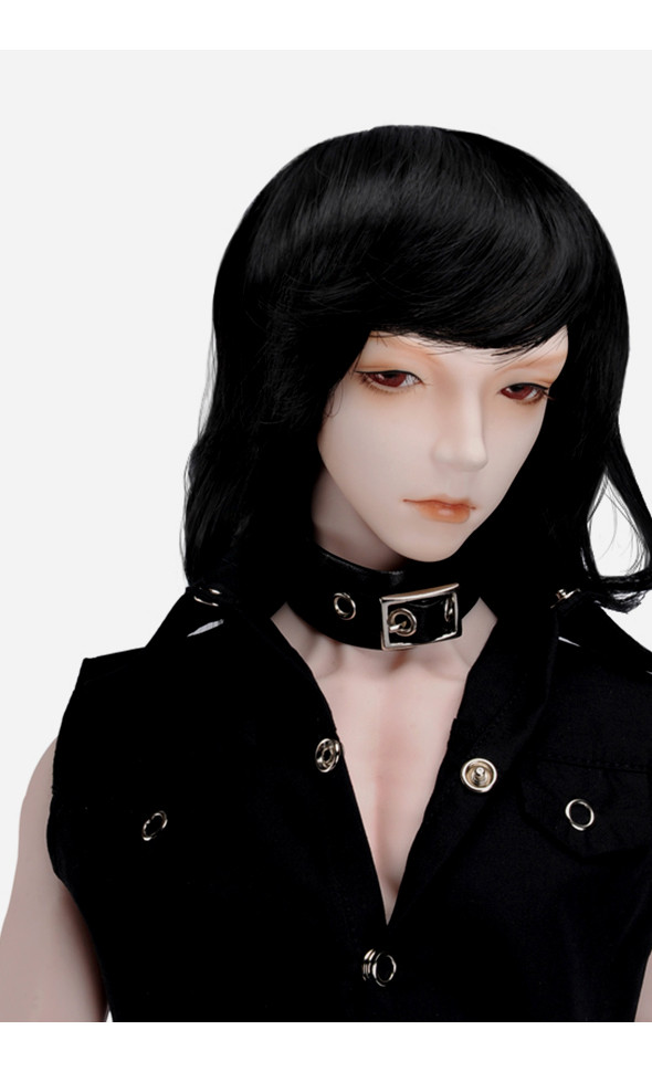 Glamor Model Doll size - Rough Buckle Choker (Black)[F3-4-1]