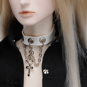 SD & Model - Cross Echo Choker (White ; Only For Man)
