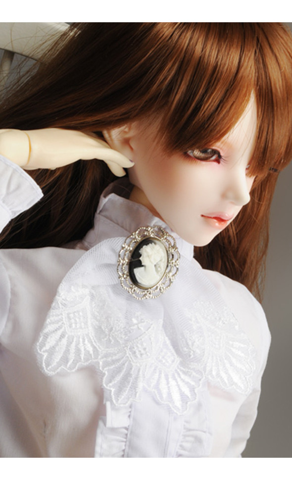 Cameo Lace Brooch (White)[F3-3-5]