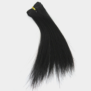 Human hair straight string Hair : Black (#1)