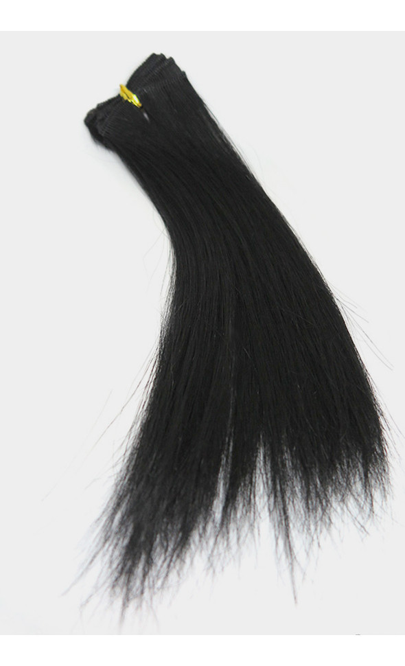 Human hair straight string Hair : Black (#1)
