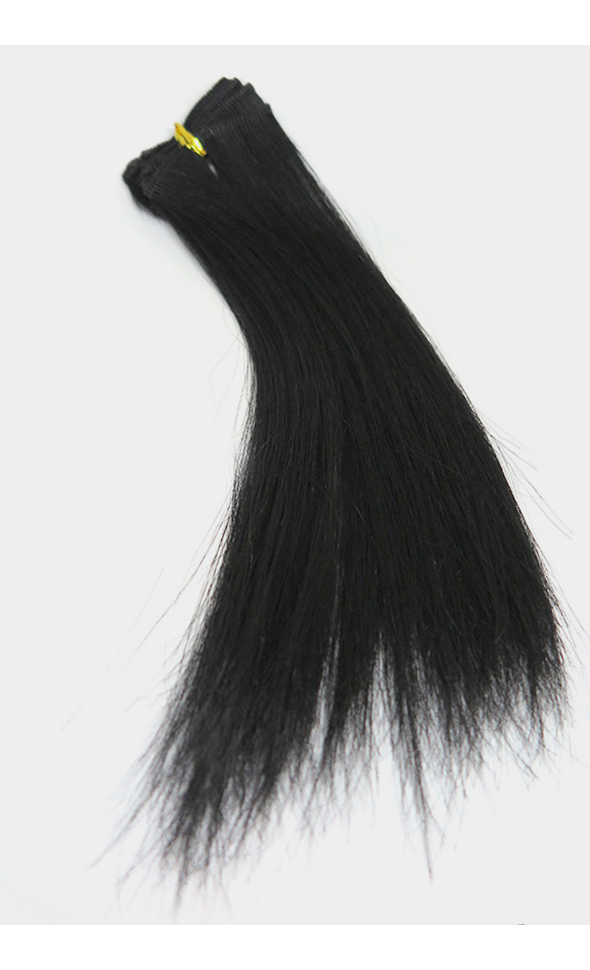 Human hair straight string Hair : Black (#1)