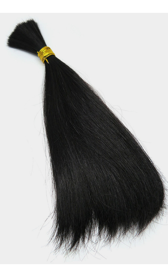 Human hair Straight Hair : Black (#1)