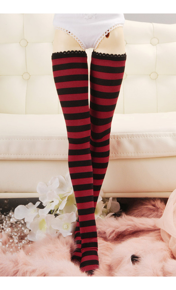 SD& Model doll - Striped Stocking (B&RED)