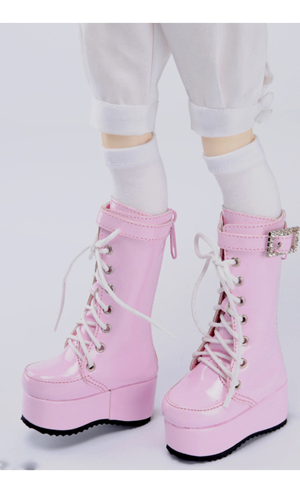 (Damage Sale)MSD - Qubic Buckle Boots (Pink)