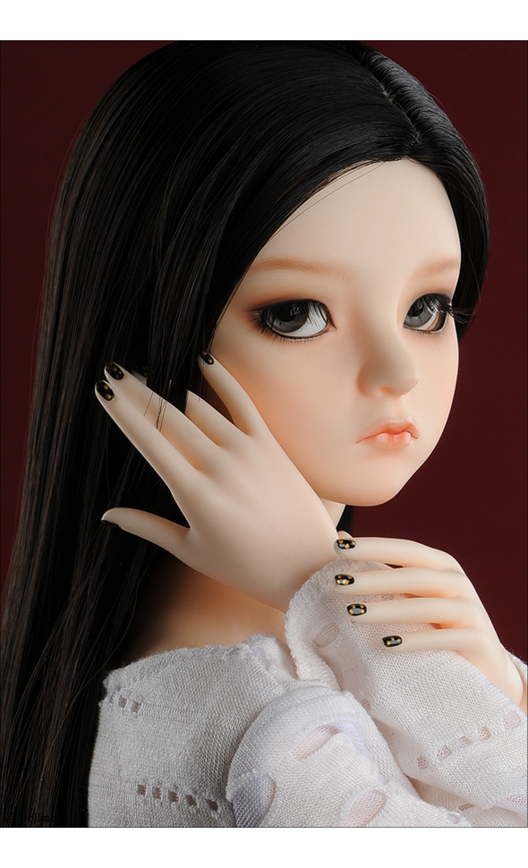 Model Doll Woman Hand Set - Nail Art Collection Hand Set (Black + Gold Dot)