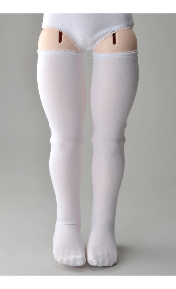 Lusion Doll Size - Solid  Band stocking(White) [C5-6-3]