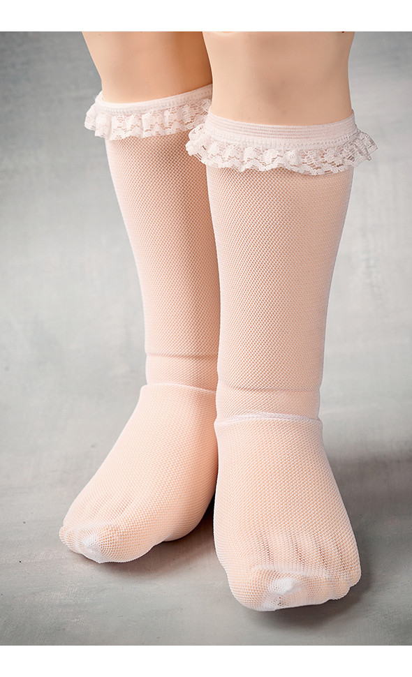 Lusion Doll Size - Cellua Knee Stocking (White)