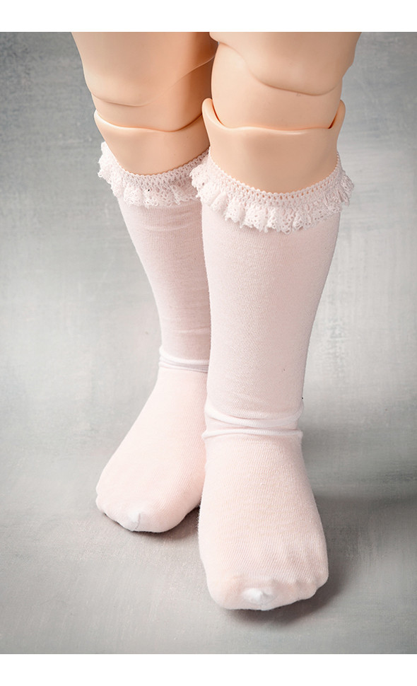 Lusion Doll Size - PPM Knee Socks (White)