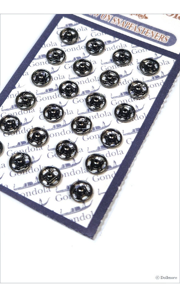 5mm Mini Snap Buttons 24pcs (Black)