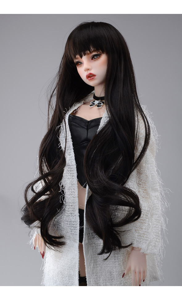 (8-9) Long WD Wave Wig (B Black)[D4-1-1]