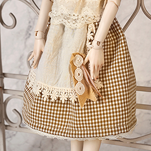 MSD - CS Lace Check Skirt (Brown)