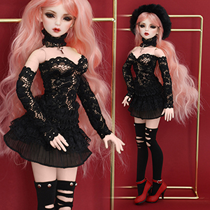 MSD - Reko Lace Dress Set (Black)