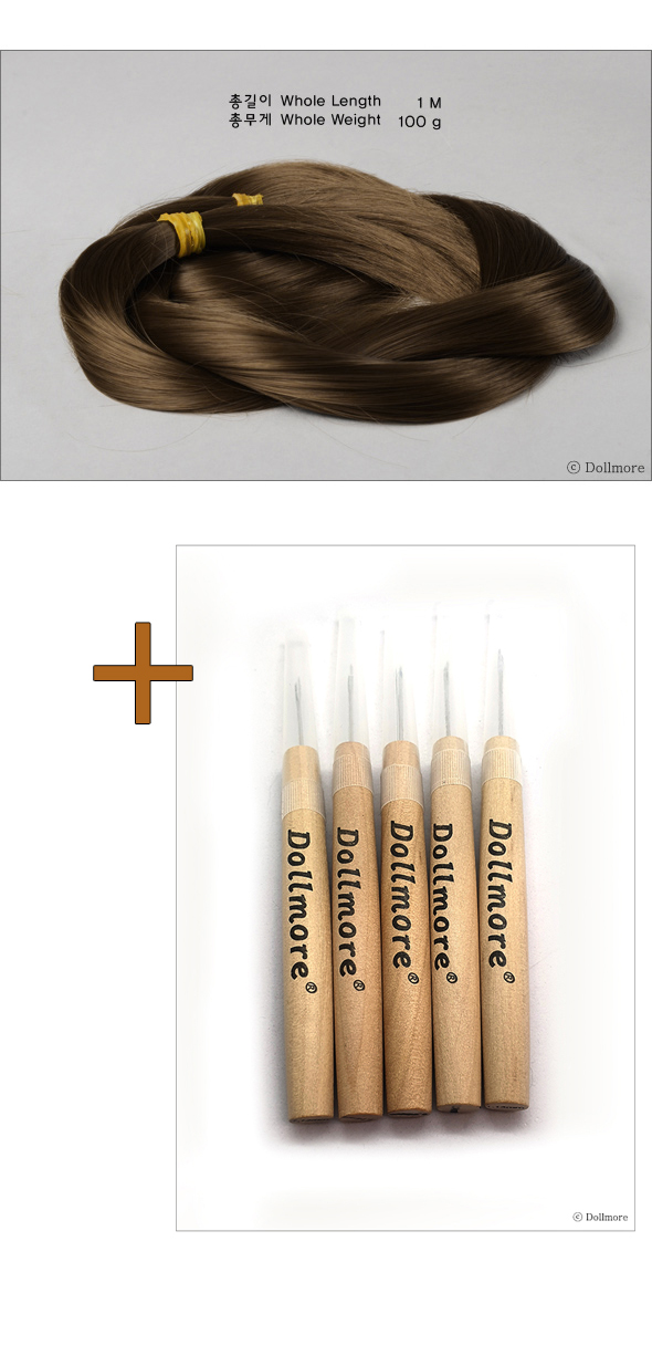 Heat Resistance hair (U-10 Brown) + 5 needles set