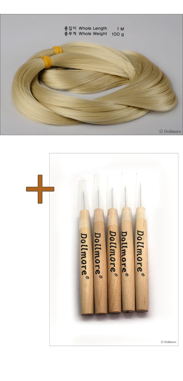 Heat Resistance hair (88 Blonde: 100g) + 5 needles set