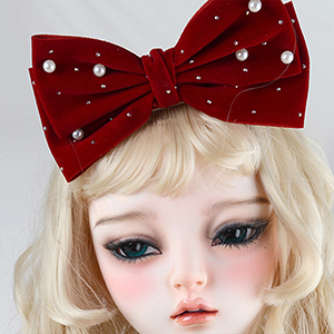 Velvet Big Ribbon Pin (Wine)