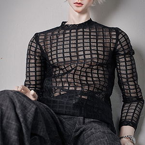 Trinity Doll M Size - Grid Veil Top Shirt (Black)