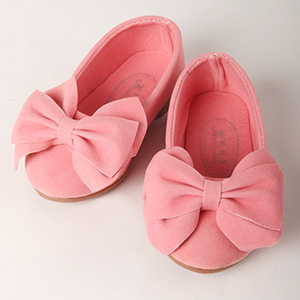 Lusion Doll Shoes - Ribbon Plush Flats Shoes (Pink)