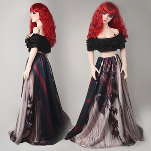 Trinity F Doll Size - Crimson Long Skirt