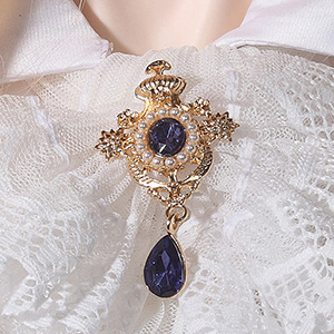 Royal Sapphire Crown Brooch