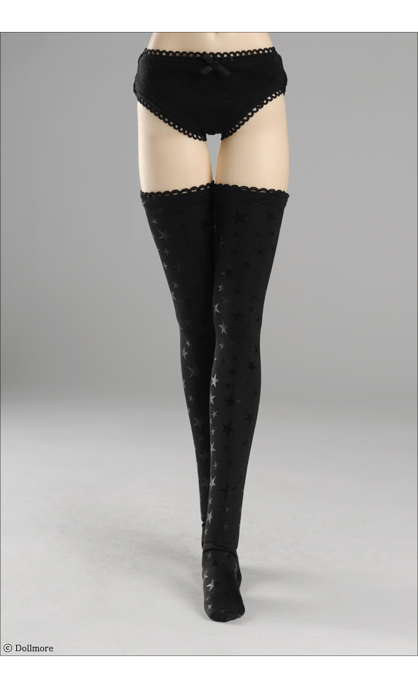 SD - Twinkle Star Band Stocking (Black)