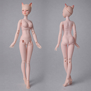 (Last) Catish Girl Doll - Pink Fluxus : Reaa - (Pink Skin/Damaged/Makeup Included)