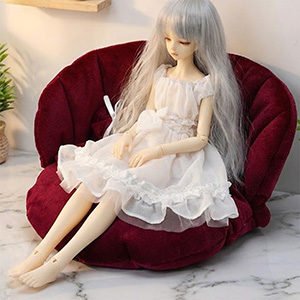 MSD size - Berry Hug Cushion Chair (Cushion Wine)/1/4 Scale