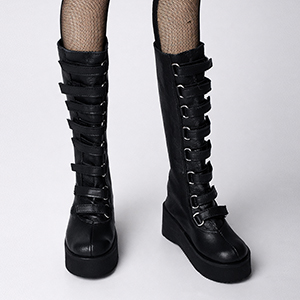 (Sale) Model F & SD - Atelier Buckle Long Boots (Black)