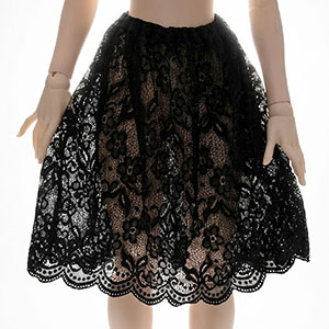 Trinity F Doll Size - Anemone Lace Skirt (Black)