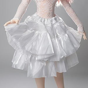 Trinity F Doll Size - Peony Layered Petticoat (White)